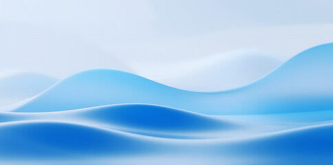 Abstract Blue Wavy Landscape