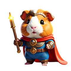 Cute guinea pig superhero