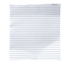 Obraz premium A square sheet of lined paper with ragged edges