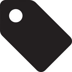 Silhouette tag icon, label and price symbol, minimal vector EPS for digital design
