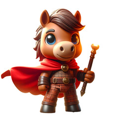 Cute horse figurine with red cape
