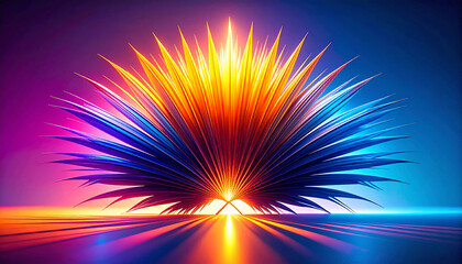 Obraz premium Palm Frond Overlapping Shadows Abstract Minimal Background. Sukkot concept. Generated Image