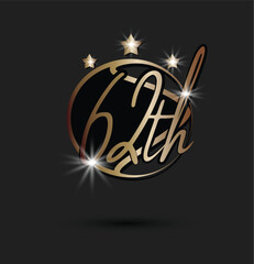 Golden 75th anniversary logos celebrating seventy-five years on dark background