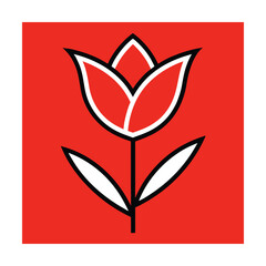 Red tulip vector