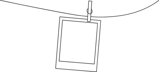 photo frame one continuous line art, Vector illustration, One line art, Line art graphic style © 99 vector art