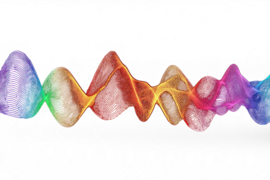 Abstract neon color visual music wave frequencies rhythm PNG transparent background isolated graphic resource - Powered by Adobe
