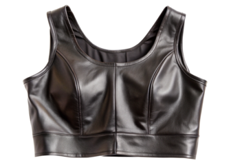 Leather crop top isolated on white background