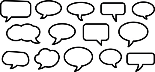 Black outline of speech bubble for communication and messaging concept