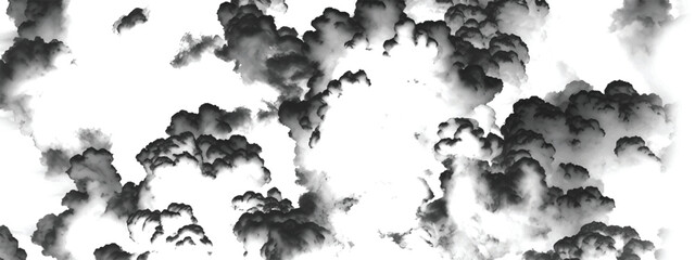 Heavy billowing storm clouds blending into a dense smoky texture