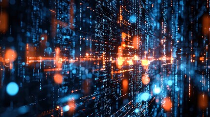 Digital data abstract wall