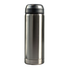 Steel thermos isolated on transparent background