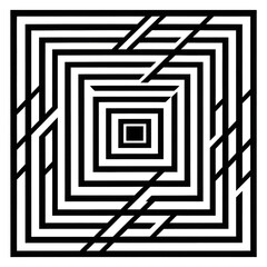 Abstract Geometric Maze Square Pattern