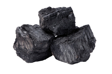 Obraz premium Three dark gray charcoal briquettes stacked