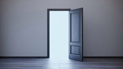An open door with bright light shining through, symbolizing opportunity