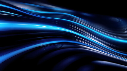 Abstract Futuristic Blue Light Waves Background