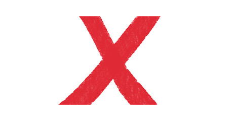 Obraz premium Bold red letter X on a stark black background, creating a modern and minimalist design.