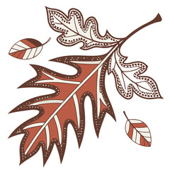 Autumn leaf halftone collage element. Floral object for mixed media design, vintage punk dotted foliage, retro modern cutout shape. Vector illustration isolated on transparent background