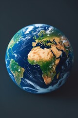 World Overview With Detailed Continents and Atmosphere Illustration