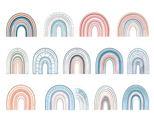 Abstract rainbow arches