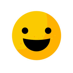 Very happy face emoticon with open mouth