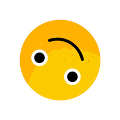 Upside-down face emoticon with subtle smile