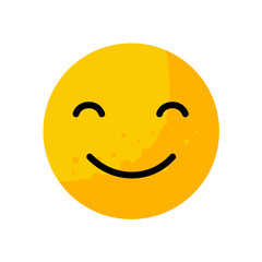 Shy smiling face emoticon with closed eyes 