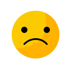 Sad face emoticon with frown mouth