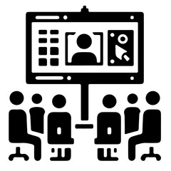 Minimalist icon of screen share during virtual meeting