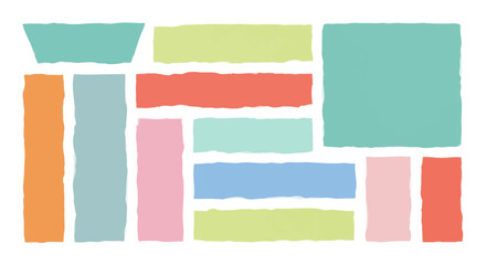 カラフルな抽象幾何学パターン｜パステルカラーの長方形と正方形による明るいモダン背景