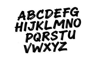 ダイナミックで表現力豊かな手描きアルファベット｜太字ブラッシュストローク｜モダングラフィック＆インパクトある見出し向け