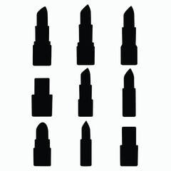 Obraz premium Collection of various lipstick silhouettes displayed on white