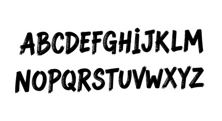 手描きブラシ風大文字アルファベットセット｜遊び心あるモダンなグラフィックデザイン用