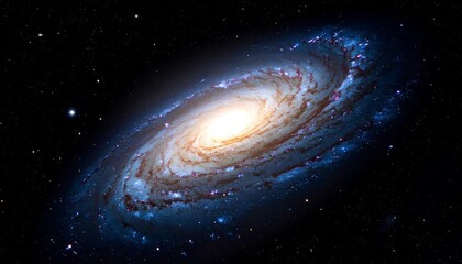 Spiral Galaxy in Deep Space Cosmic Background.