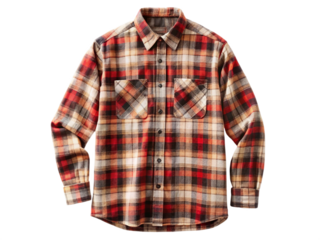 Oversized flannel shirt isolated on white background