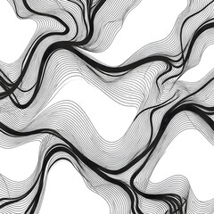 Flowing wave dots pattern background