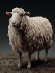 Obraz premium Curly Wool Sheep Looking At Camera