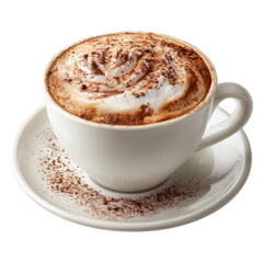 Creamy cappuccino in white cup