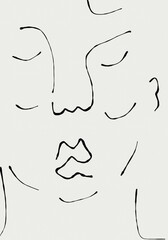  line art face illustration drawing 