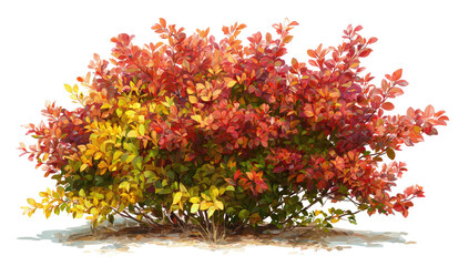 Autumnal shrub with vibrant fall colors