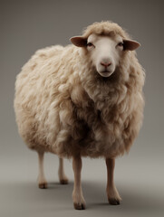 Curly Wool Sheep Looking At Camera