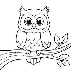 Fototapeta premium Cute Owl Coloring Page