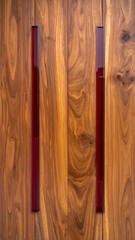 Wood surface with red inserts
