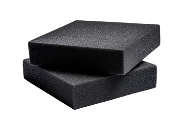 Two dark gray foam blocks stacked