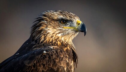 Close-up profile of a golden eagle