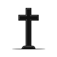 Christian cross symbol silhouette isolated on religious iconography silhouette