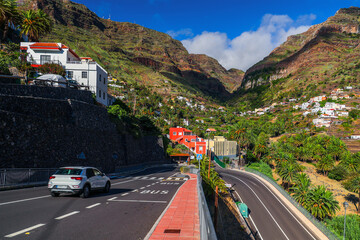 Scenic view of Valle Gran Rey in La Gomera Island, Canary Archipelago, Spain, Europe