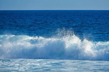 Naklejka premium Image of a big wave crashing near the coast of La Gomera Island, Canary Islands, Spain, Europe