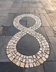 Infinity symbol paved in stone