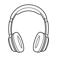 Modern Headphones Outline Enjoying Audio with Stylish Tech