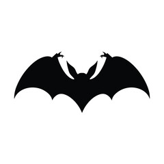 Naklejka premium Spooky silhouette of a black bat with wide wings spread for halloween and horror themes silhouette